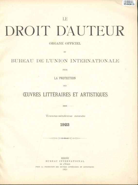 Le Droit d'Auteur