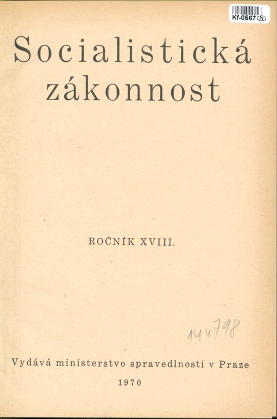 Socialistická zákonnost XVIII.