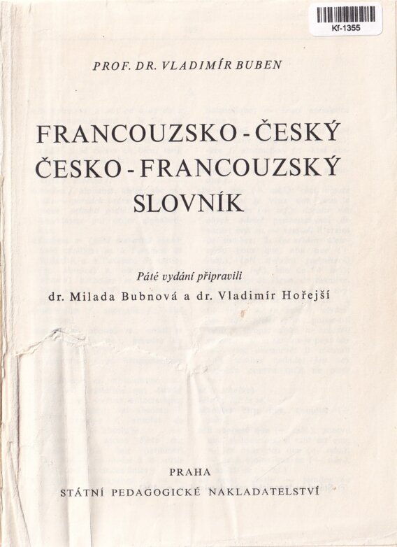 Francouzsko-český a česko-francouzský slovník