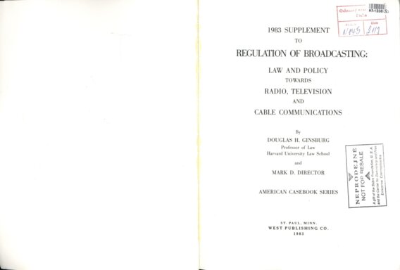 Regulation of broadcasting: law and policy towards
