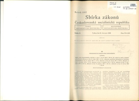 Sbírka zákonů Československá socialistická republika