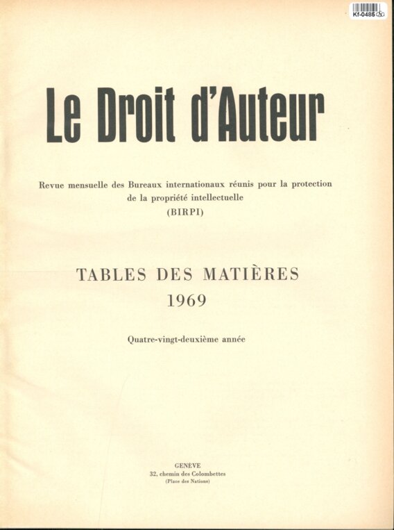 Le Droit d'Auteur