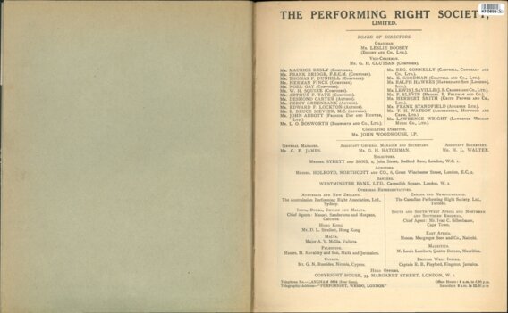 THE PERFORMING RIGHT SOCIETY