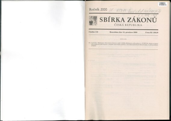 Sbírka zákonů Česká republika VI.