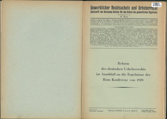 Gewerblicher Rechtsschutz und Urheberrecht