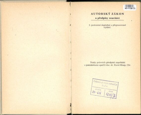 Autorský zákon a předpisy související - 2. podstatně doplňěné a přepracované vydání