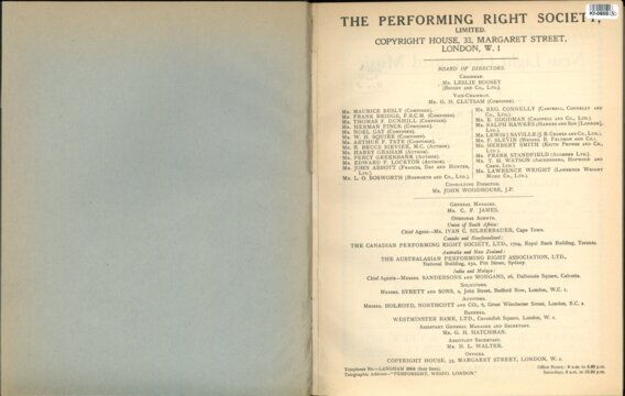 THE PERFORMING RIGHT SOCIETY