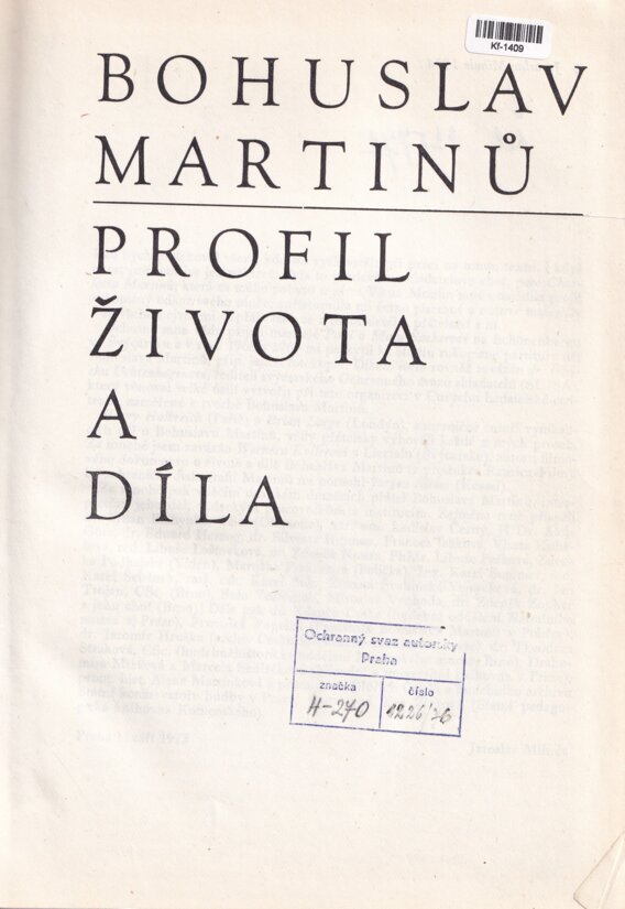 Bohuslav Martinů Profil života a díla
