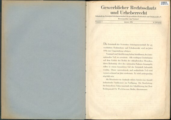 Gewerblicher Rechtsschutz und Urheberrecht