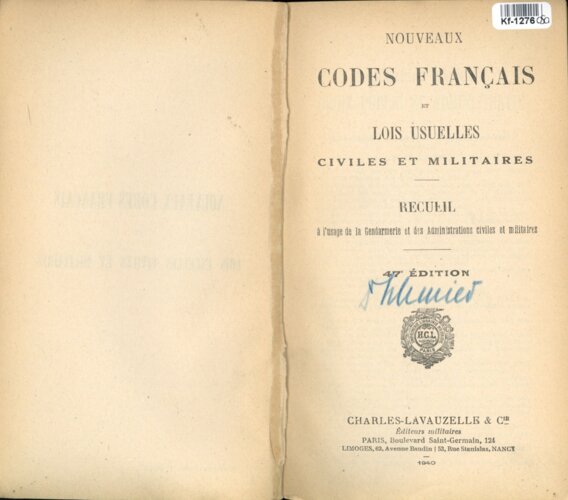 Nouveaux Codes Francais