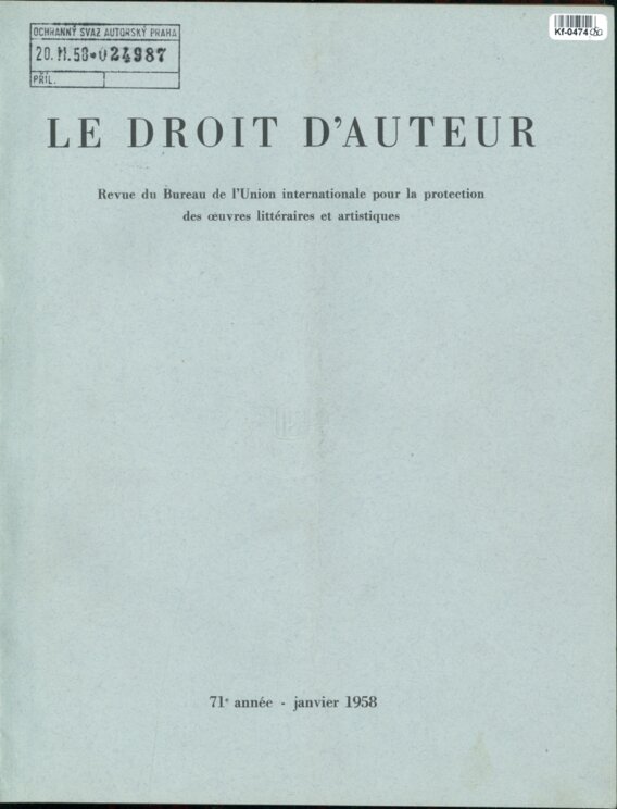 Le Droit d'Auteur