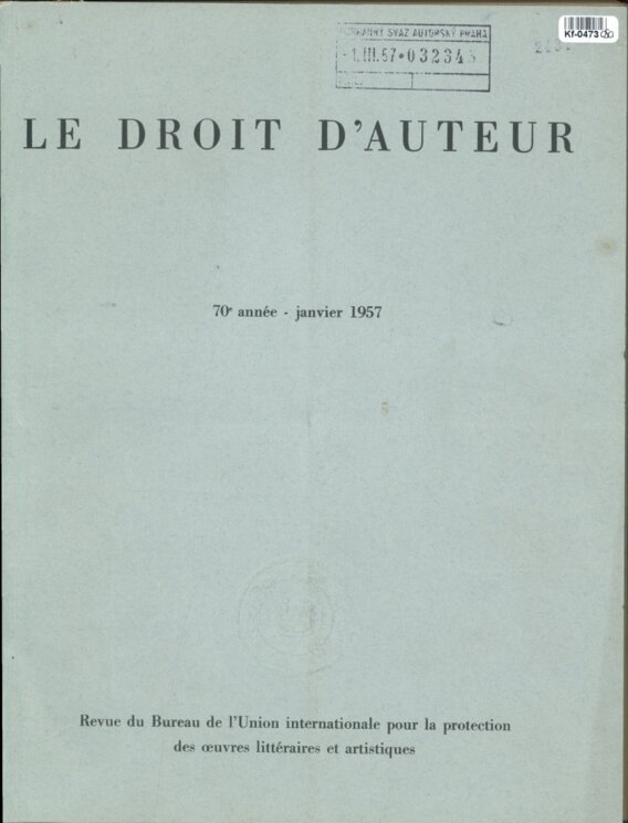 Le Droit d'Auteur