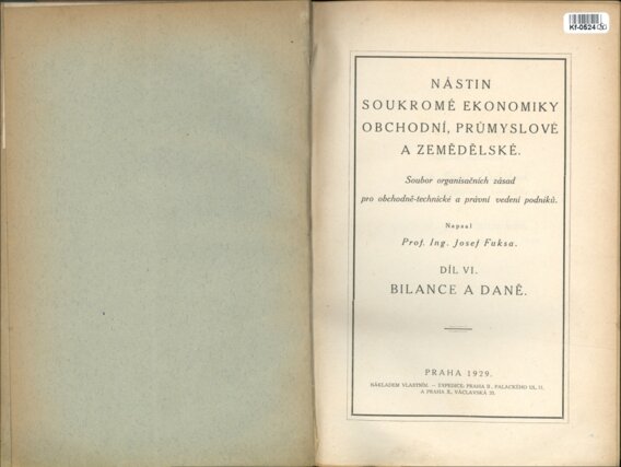 Nástin soukromé ekonomiky obchodní, průmyslové a zemědělské VI.