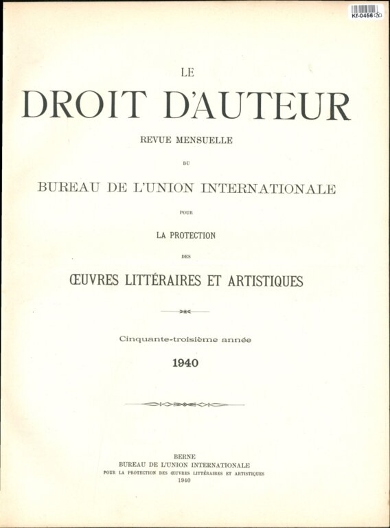 Le Droit d'Auteur