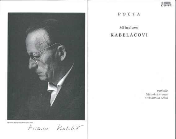 POCTA MILOSLAVU KABELÁČOVI