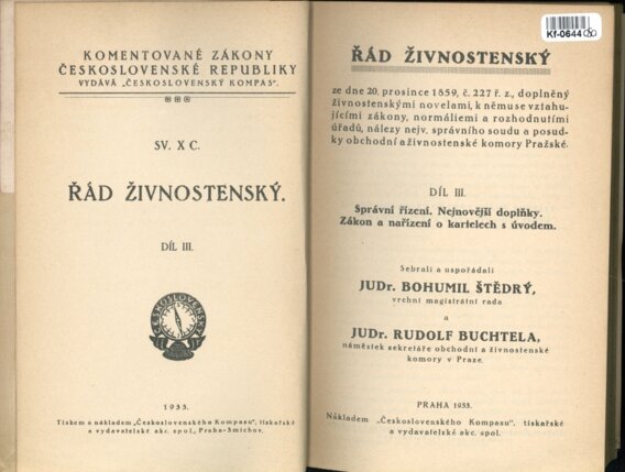 Řád živnostenský III.