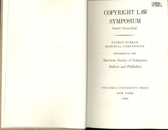Copyright law symposium - Number twenty-eight