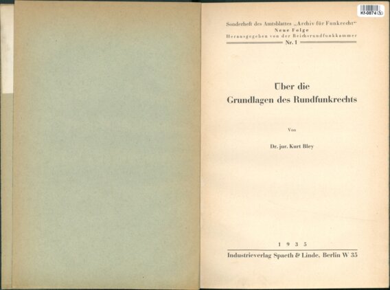 Über die Grundlagen des Rundfunkrechts