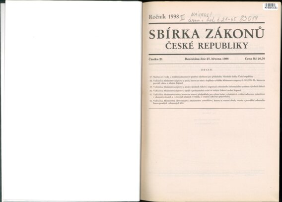 Sbírka zákonů České republiky II.