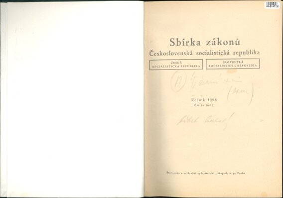 Sbírka zákonů Československá socialistická republika