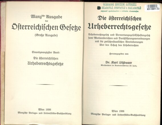 Die öfterreichifchen Urgeberrechtsgefesse