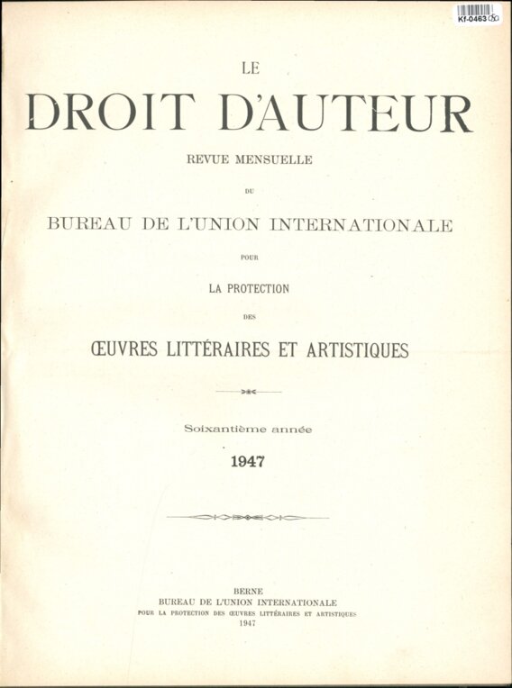 Le Droit d'Auteur