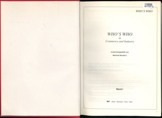 Who's who in commerce and industry - Band I