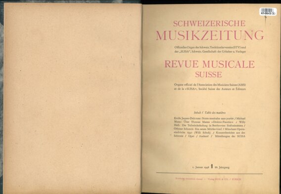 Schweizerische Musikzeitung