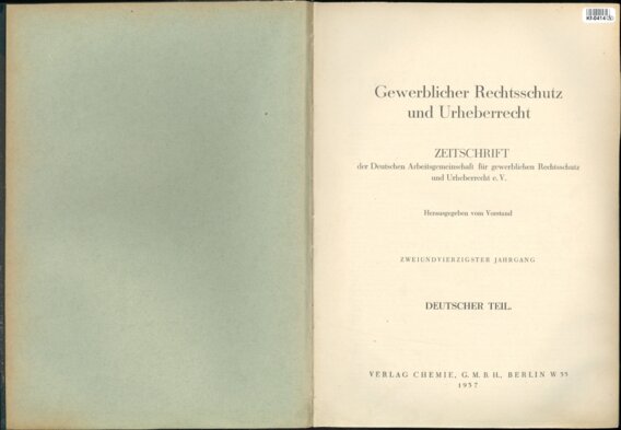 Gewerblicher Rechtsschutz und Urheberrecht