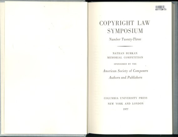 Copyright law symposium - Number twenty-three
