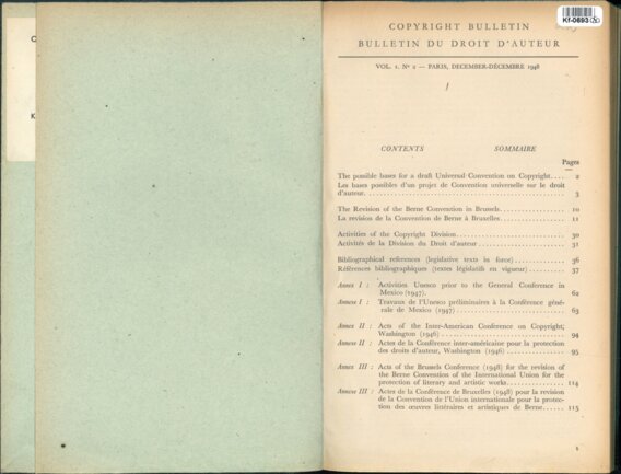 COPYRIGHT BULLETIN BULLETIN  DU  DROIT D'AUTEUR