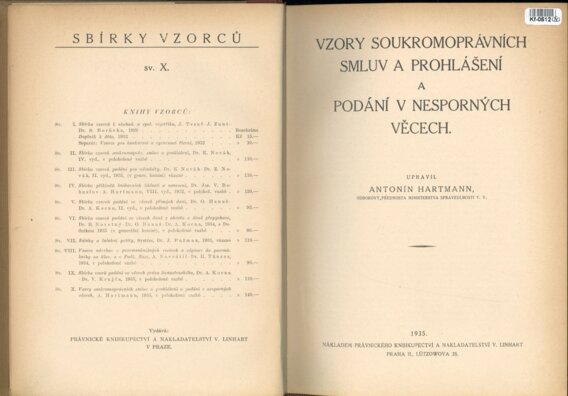 Vzory soukromých smluv a prohlášení a podání v nesporných věcech