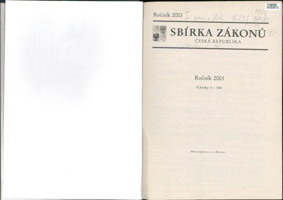 Sbírka zákonů Česká republika I.