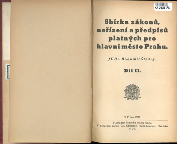 Sbírka zákonů, nařízení a předpisů platných pro hlavní město Prahu II.