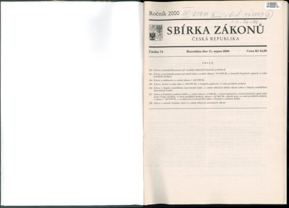 Sbírka zákonů Česká republika IV.