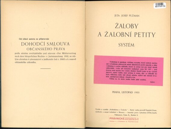 Žaloby a žalobní petity - Systém