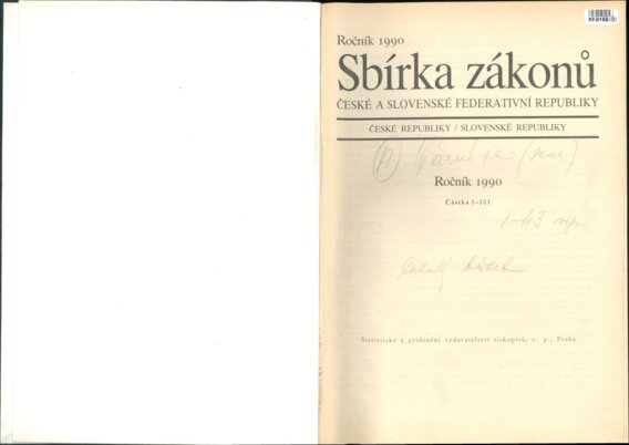 Sbírka zákonů České a Slovenské federativní republiky
