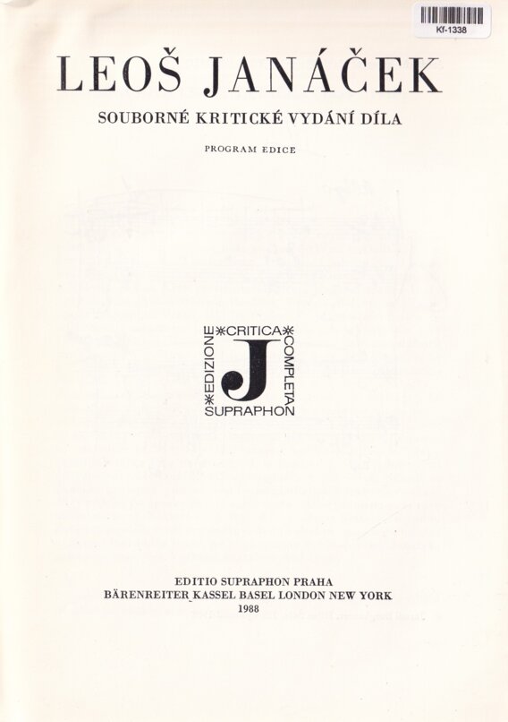 Leoš Janáček: Souborné kritické vydání díla
