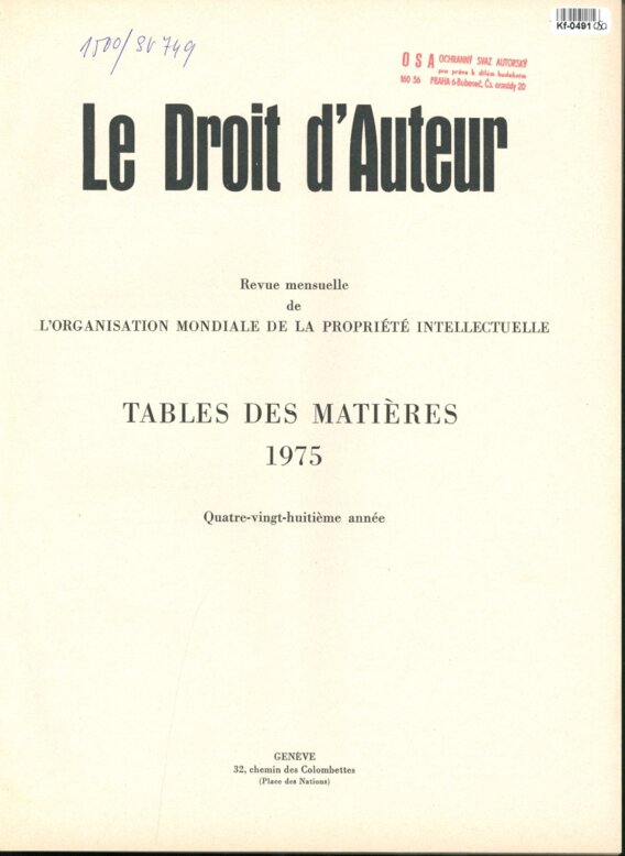 Le Droit d'Auteur