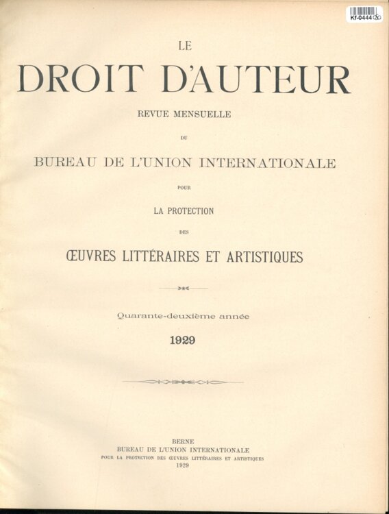 Le Droit d'Auteur