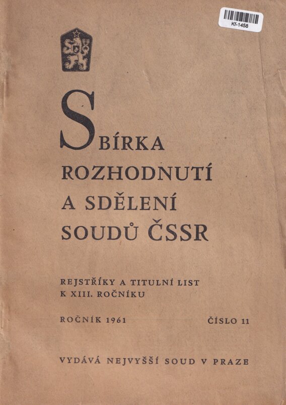 Sbírka rozhodnutí a sdělení soudů ČSSR