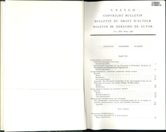 UNESCO COPYRIGHT BULLETIN BULLETIN  DU  DROIT D'AUTEUR BOLETIN DE DERECHO DE AUTOR