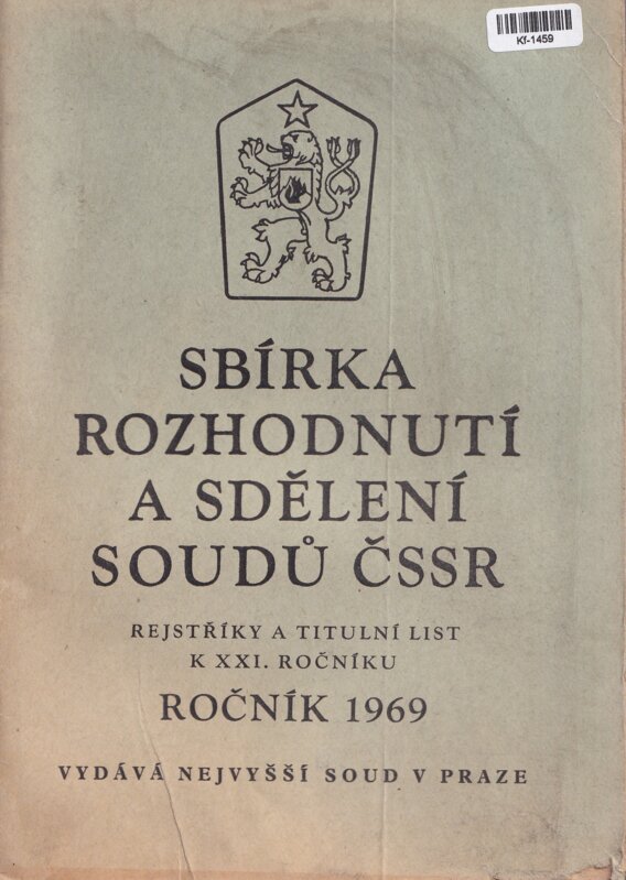 Sbírka rozhodnutí a sdělení soudů ČSSR