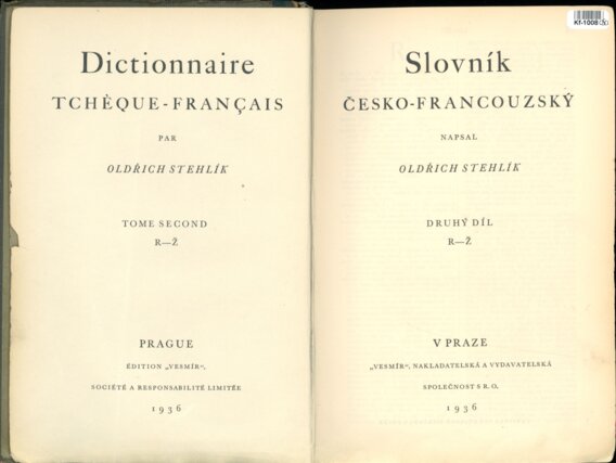 Slovník Česko - Francouzský - Druhý díl R - Ž