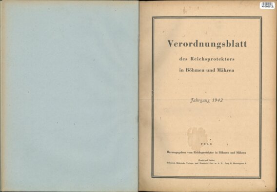 Verordnungsblatt des Reichsprotektors in Böhmen und Mähren