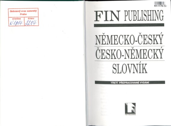 Německo-Český, Česko-Německý slovník - Třetí přepracované vydání