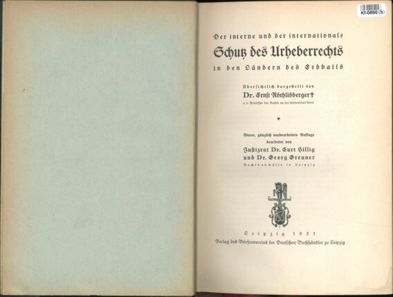 Der interne und der internationale Cchuz des Urheberrechts in den Ländern des Erdballs