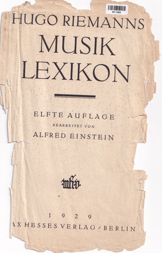 Hugo Riemanns Musik Lexikon