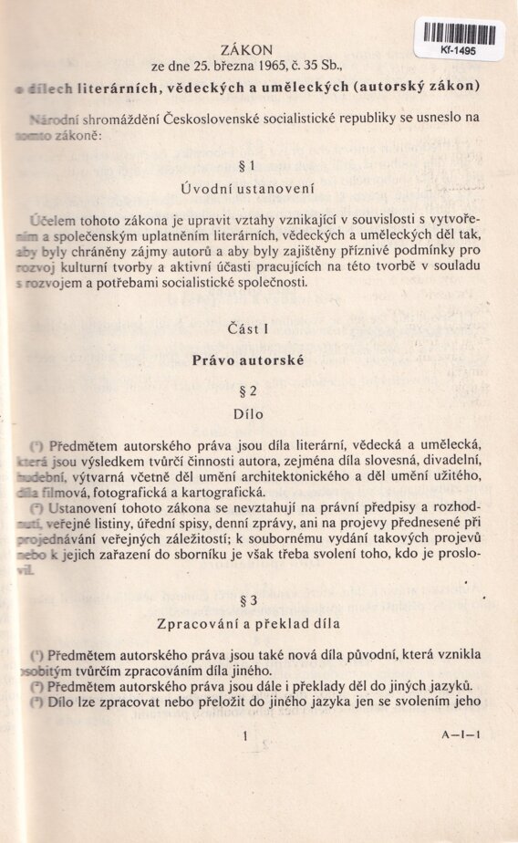 Zákon o dílech literárních, vědeckých a uměleckých (autorský zákon)