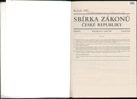 Sbírka zákonů České republiky IV.